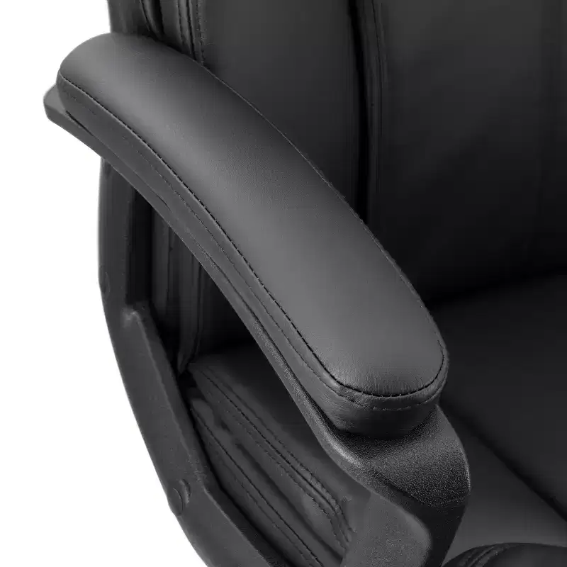 High Back Faux Leather Office Chair with Adjustable Height, Black, 1-Person