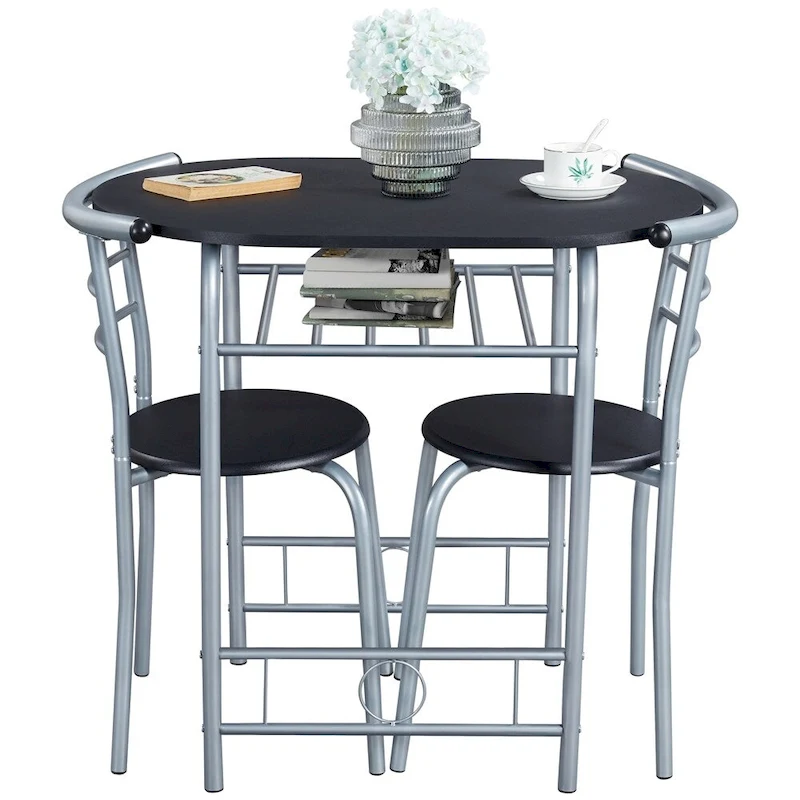 Yaheetech Modern Round Dining Table Set, 3 Piece Dining Room Sets