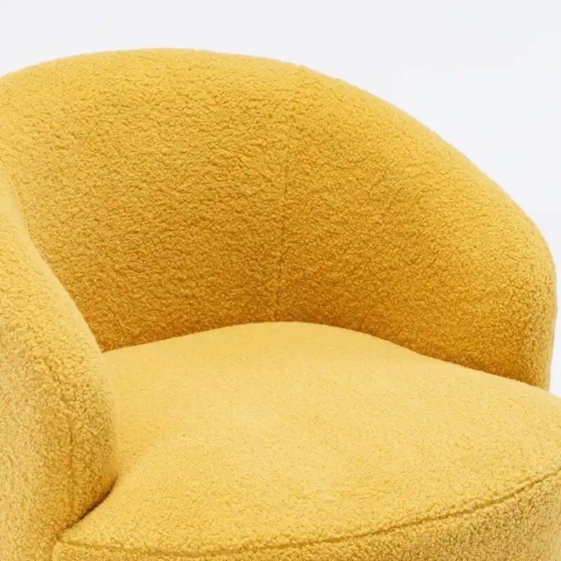 Teddy Fabric Swivel Accent Barrel Chair With Powder Coating Metal Ring