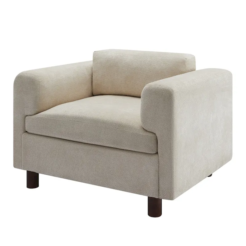 45.5 Woven Velvet Fabric Accent Chair with High-Density Cushion