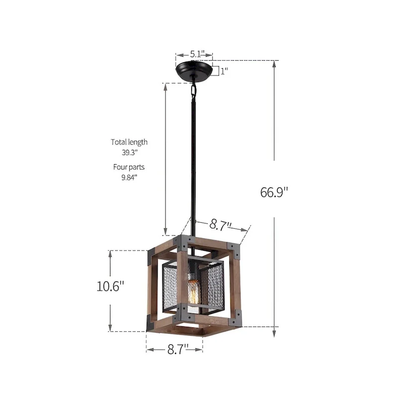 Ancient Style Pendant Chandelier (Brown/Black) Dempster - 1 Light