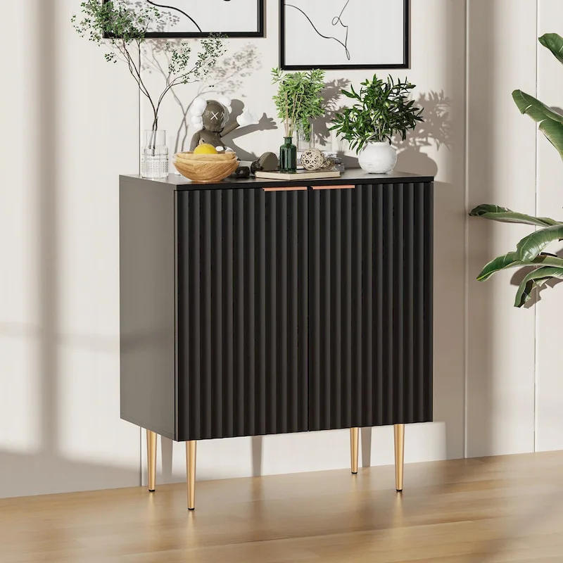 Sideboard Buffet Cabinet Set of 2 with Adjustable Shelves -