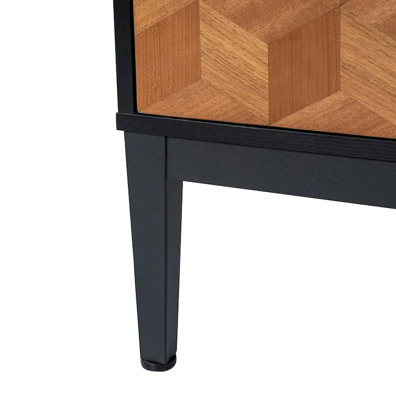 Modern Tall 2-Drawer Nightstand (With Charging Station And Adjustable Feet) — Set Of 2