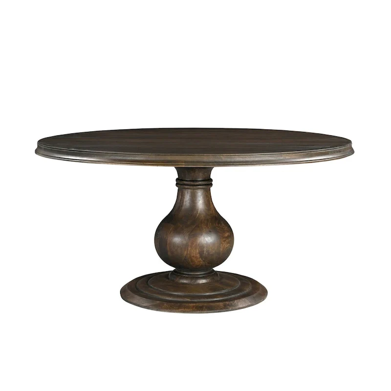 Willow 60 Round Solid Wood Pedestal Dining Table - Beige