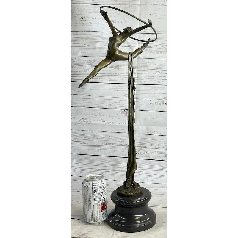 Original Miguel Lopez Gymnast Ballerina Trapeze Artist Bronze Sculpture Figurine