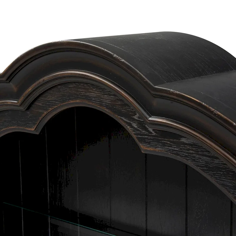 Copper Grove Chesapeake Wire Brushed Antique Black Credenza Hutch