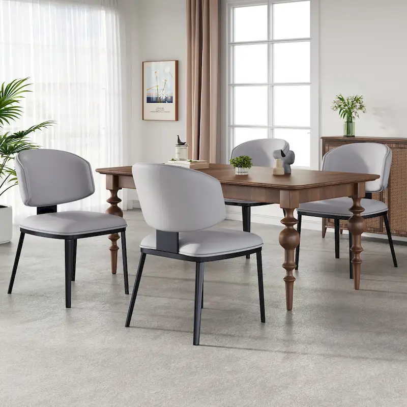 '- PU Leather Upholstered Dining Chairs