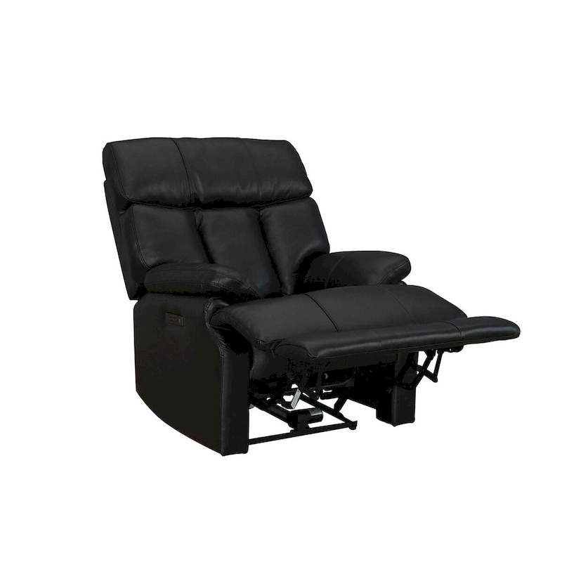 Genuine leather Black Power Recliner Zero Gravity Dual Power Recliner Adjustable Headrest Extendable Footrest