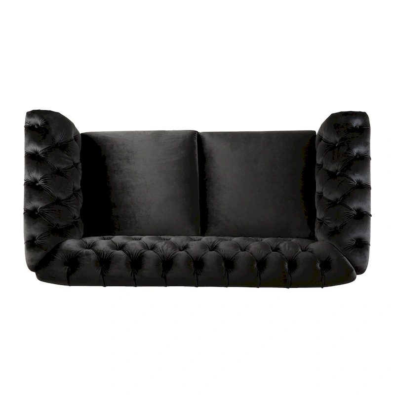 Eviva Chesterfield Velvet Loveseat Sofa by Christopher Knight Home