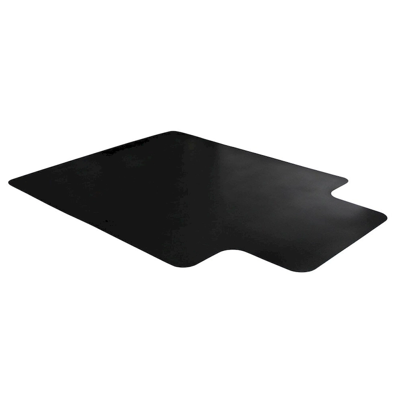Advantagemat Black Vinyl Lipped Chair Mat for Hard Floor - 45 x 53
