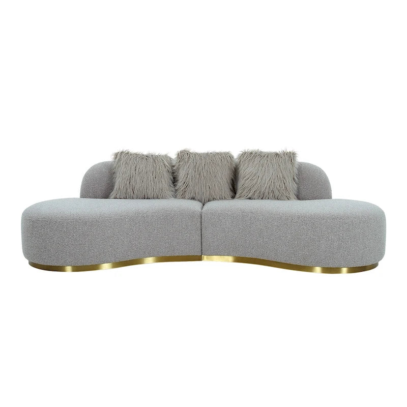 Curved Sofa with 3 Pillow Included