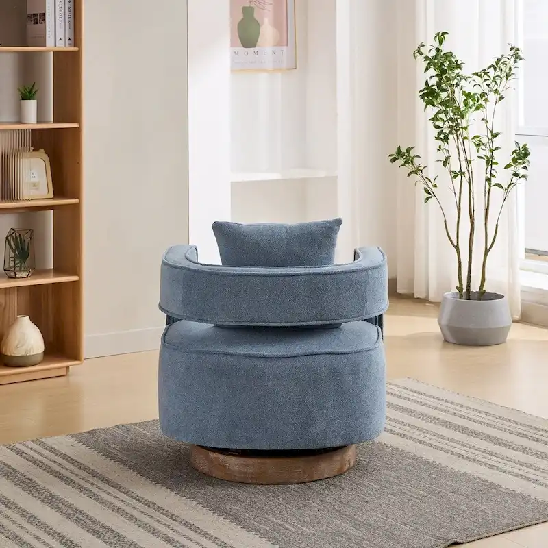 29.1W Swivel Accent Open Back Chair With Weathered Base