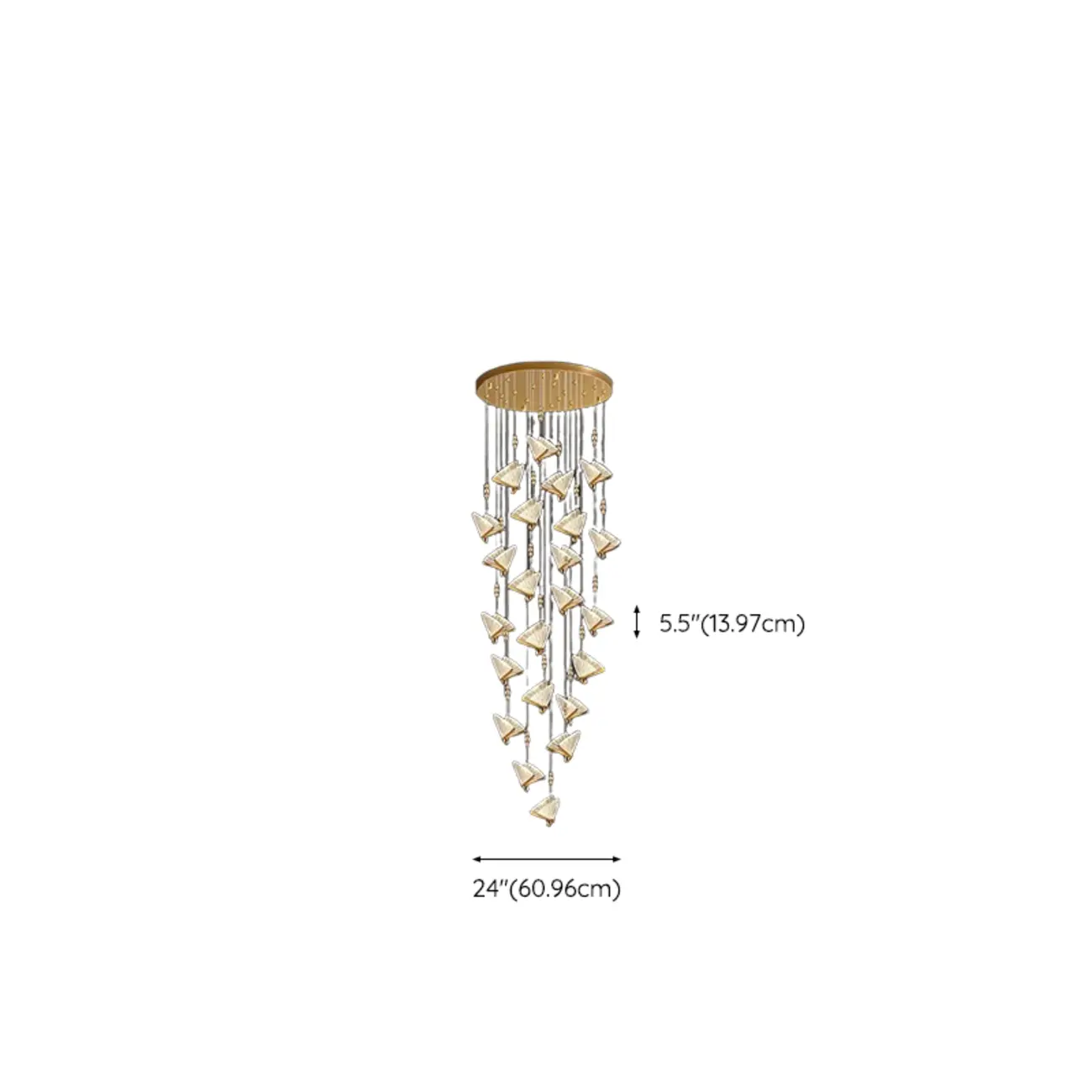 Modern Crystal Linear Butterfly Chandelier Light with Remote
