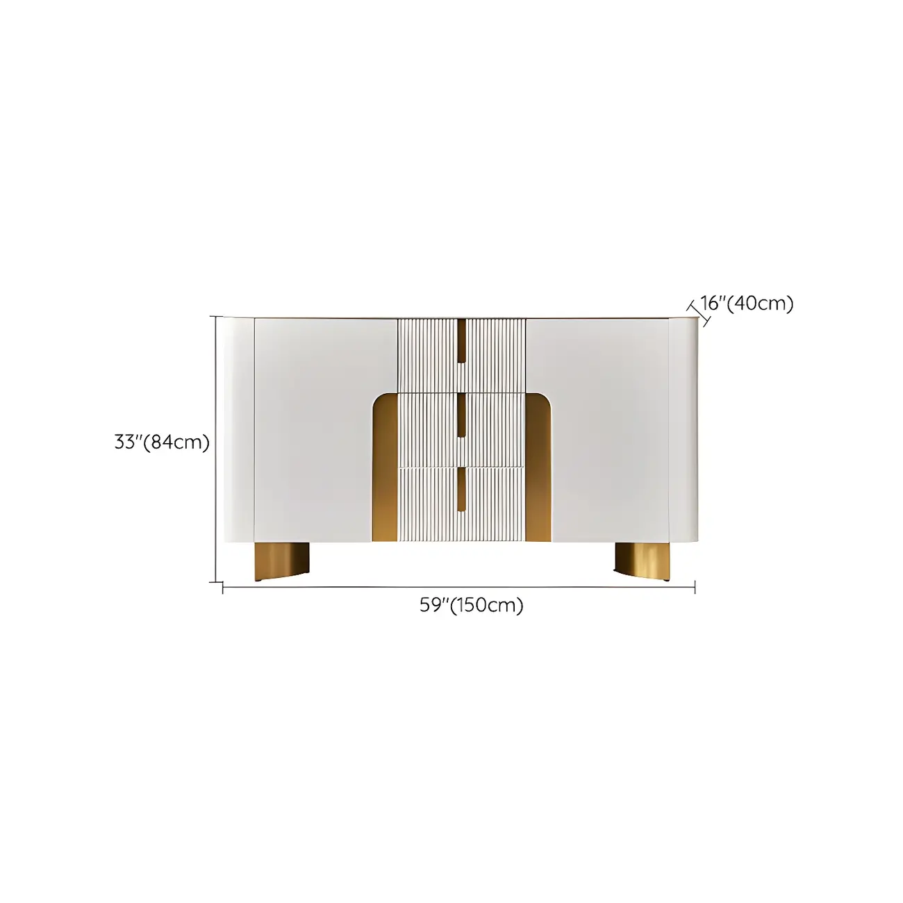 Modern Stone Countertop Sideboard with Cabinets