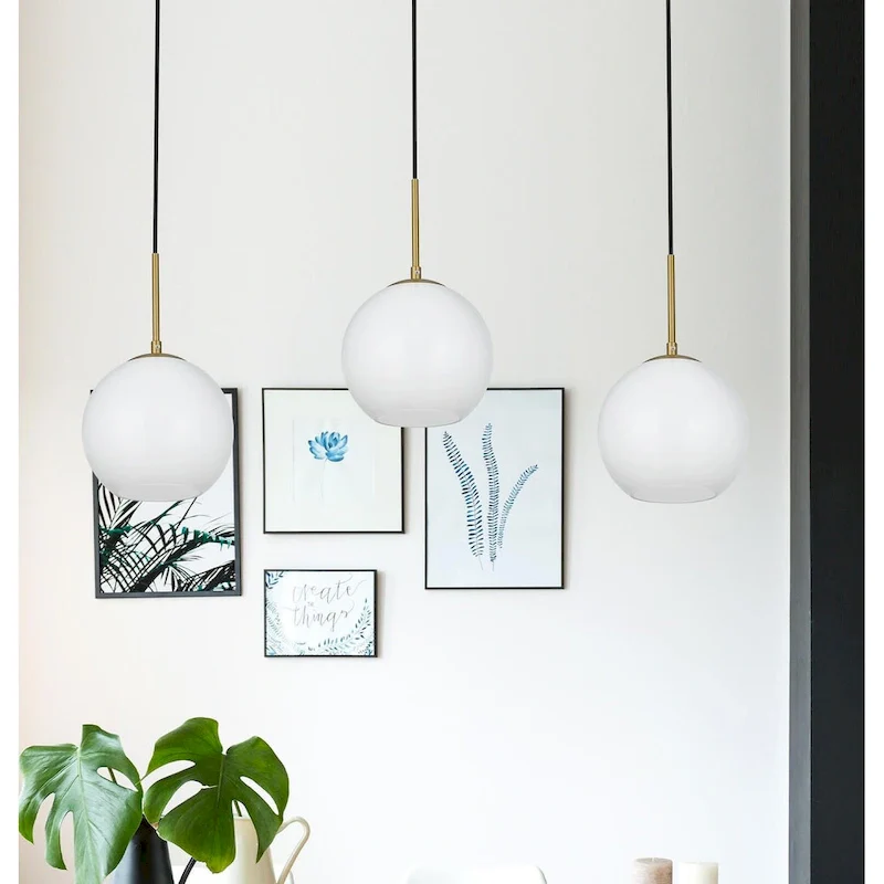 3-Light 36 inch Pendant with Frosted White Glass