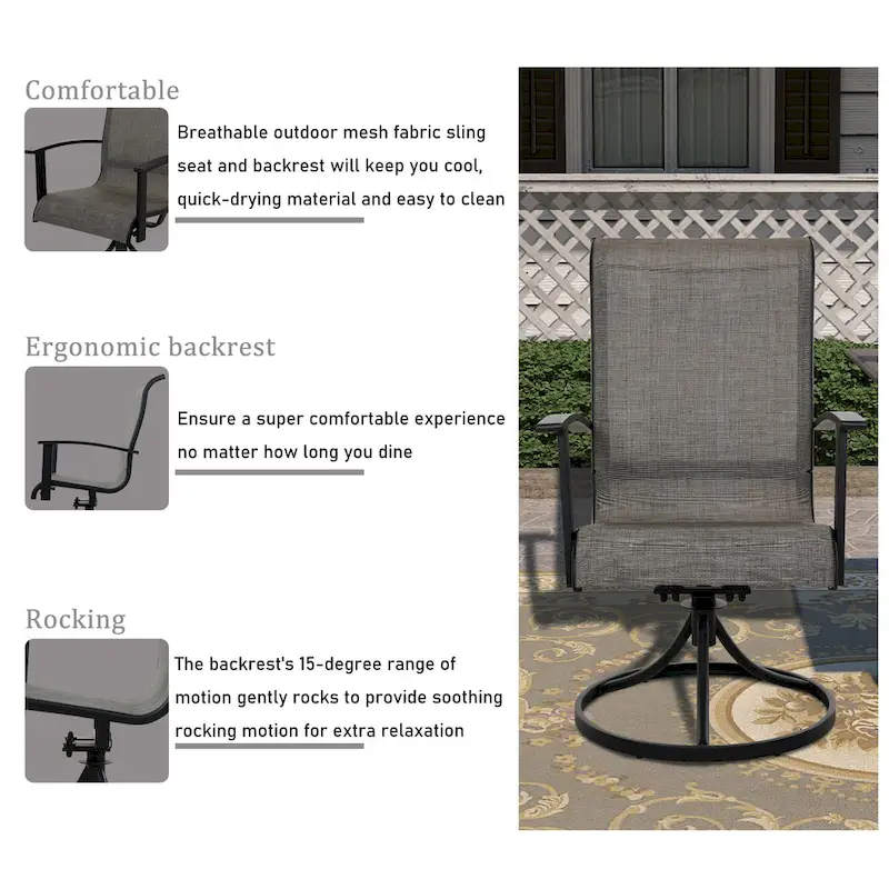 Teslin Iron Frame Swivel Dining Chair (Set of 2)