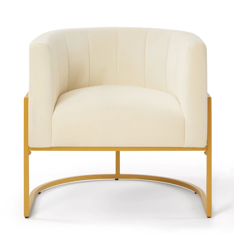 Accent Chair with Golden Metal Stand