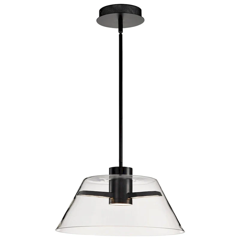 Edmond 17 Inch LED Pendant Matte Black with Clear Glass - Matte Black