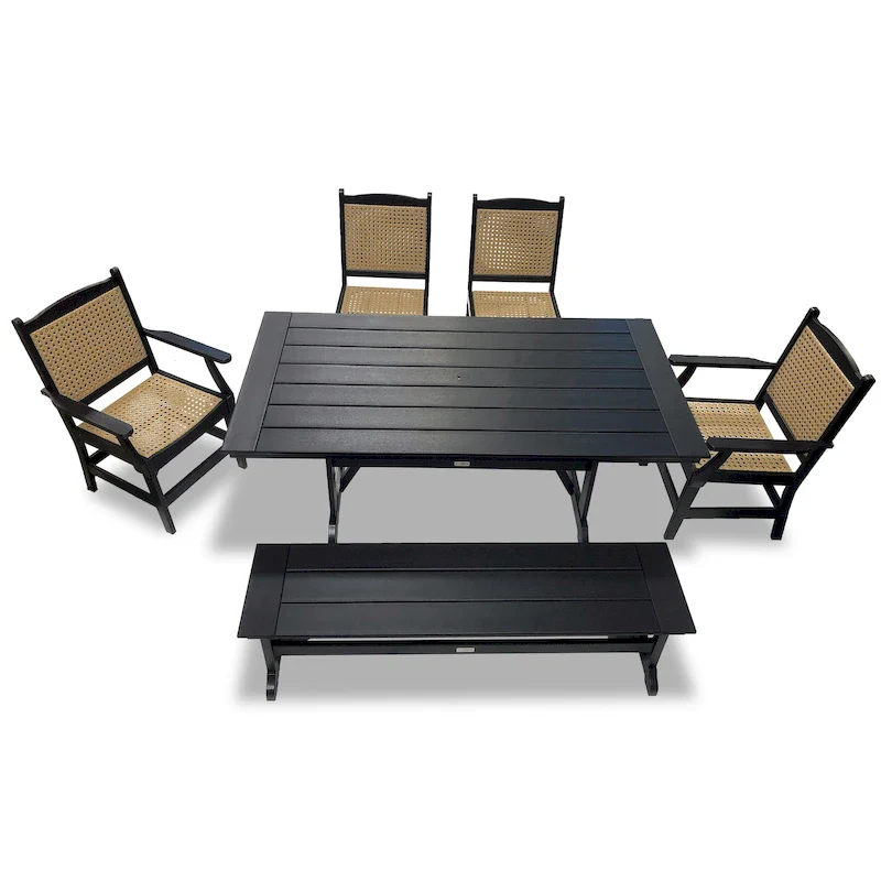 LuXeo Tuscany Woven Rattan Dining 6-Piece Set