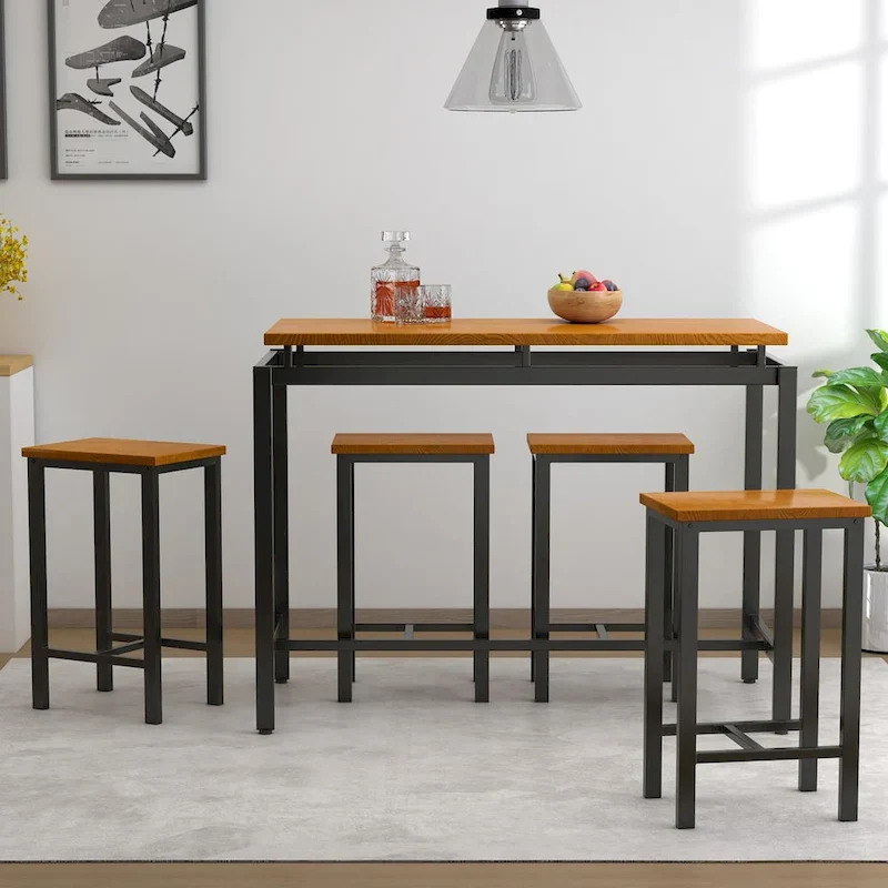 Mieres Modern Farmhouse Counter Height Pub 5-piece Dining Set