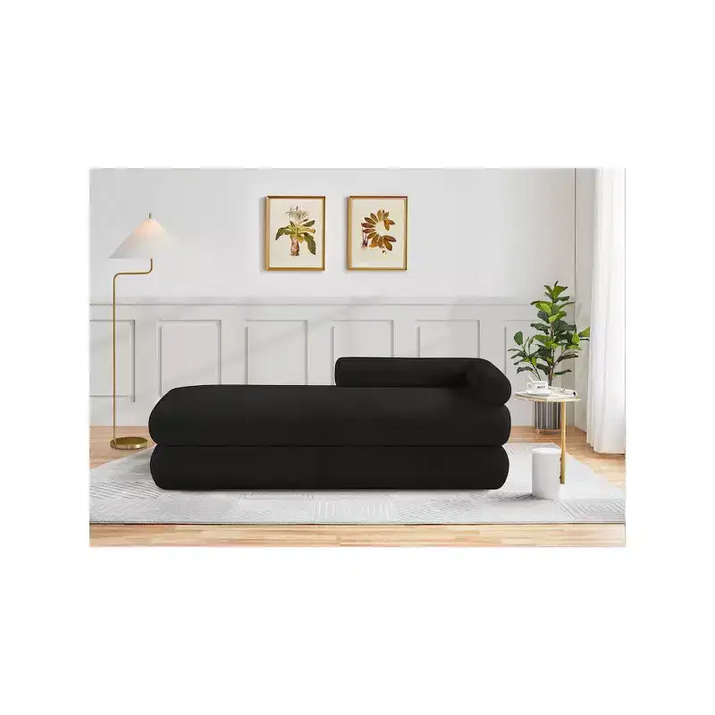 Meridian Furniture,Kennedy Faux Shearling Teddy Fabric Bench