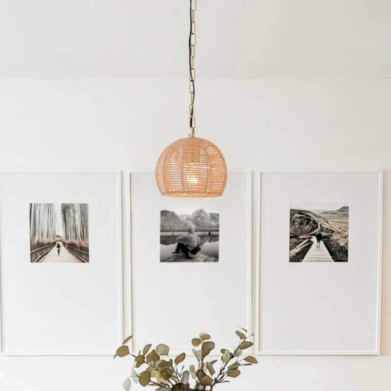 Maxax 1 - Light Single Globe Pendant with Paper Accents - N/A