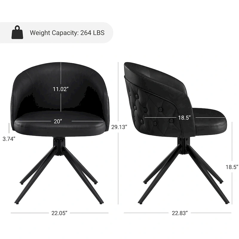 Art Leon Faux Leather Swivel Home Office Chair