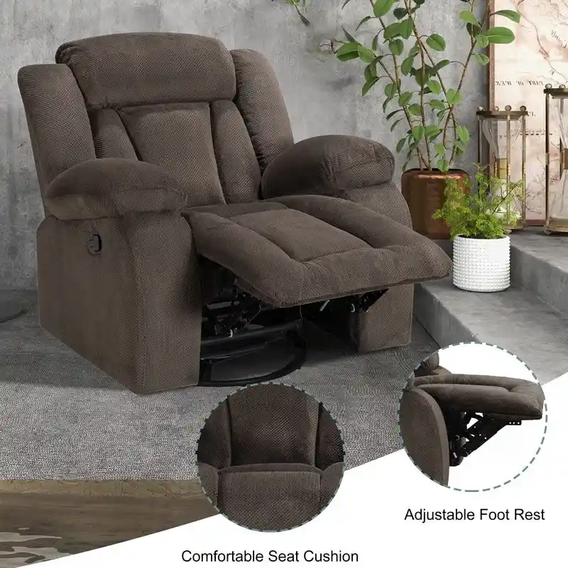 Rocker and Swivel Upholstered Recliner