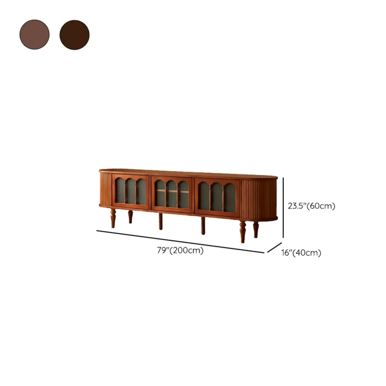 Art Deco Modern Wood TV Stand with Cable Management