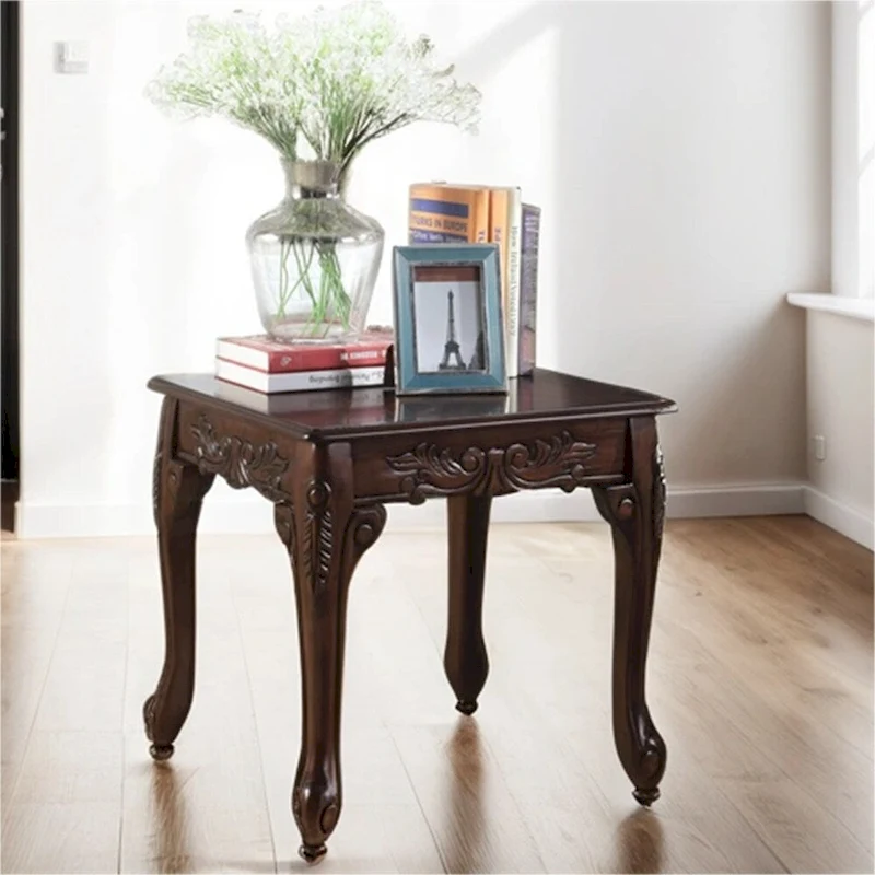 Traditional Wood End Table with Legs