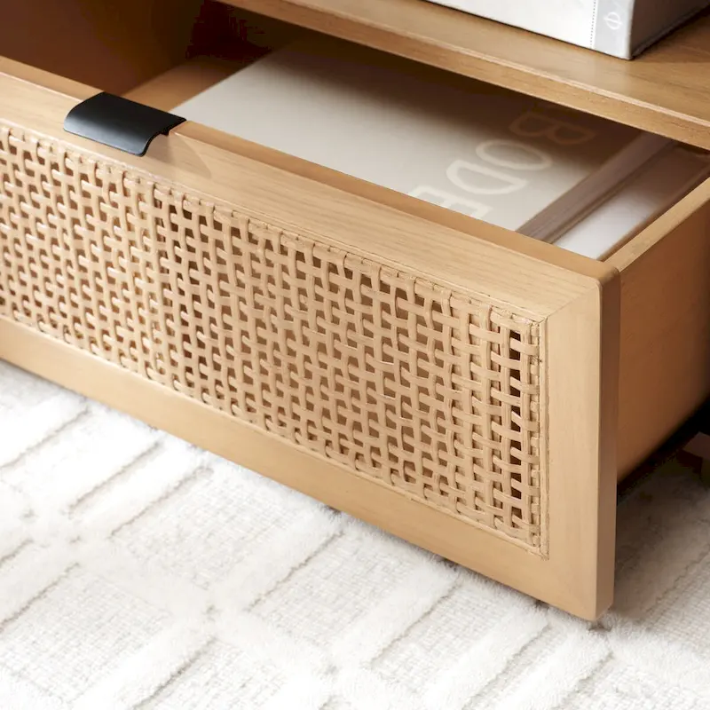 SAFAVIEH Kaitlyn 2-Drawer 1-Shelf Entertainment Media Stand (Fits Up To 55  Flatscreen TV) - 48Wx16Dx17H