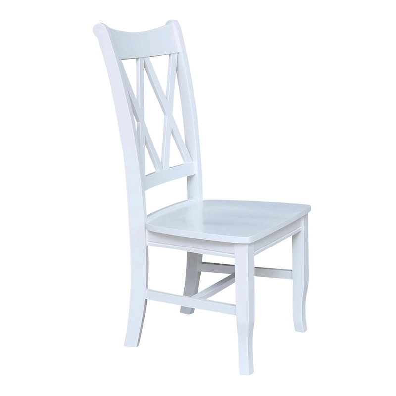 Double X-Back Solid Wood Chairs - Set of Two