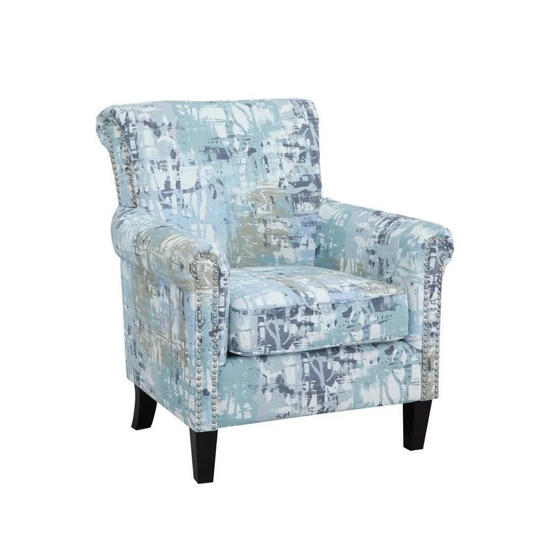 Roseanne Upholstered Accent Armchair with Silver Nailhead Trim