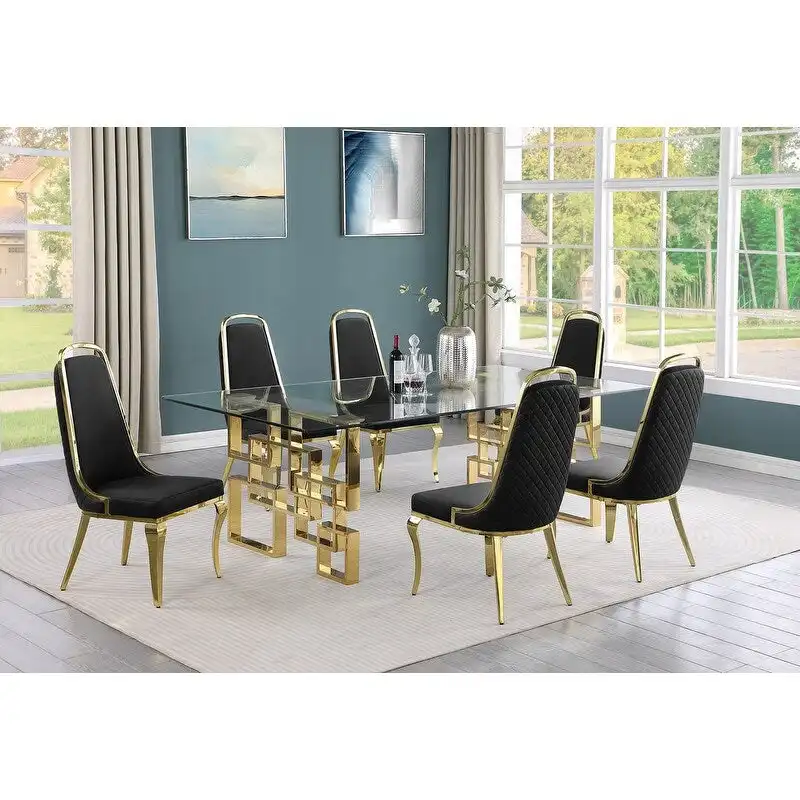 Best Quality Furniture Big Glass Table Dining Sets