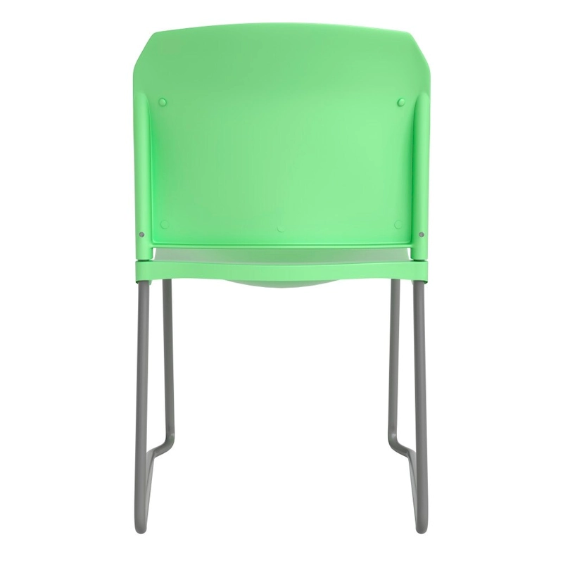 880 lb. Capacity Full Back Contoured Stack Chair with Powder Coated Sled Base