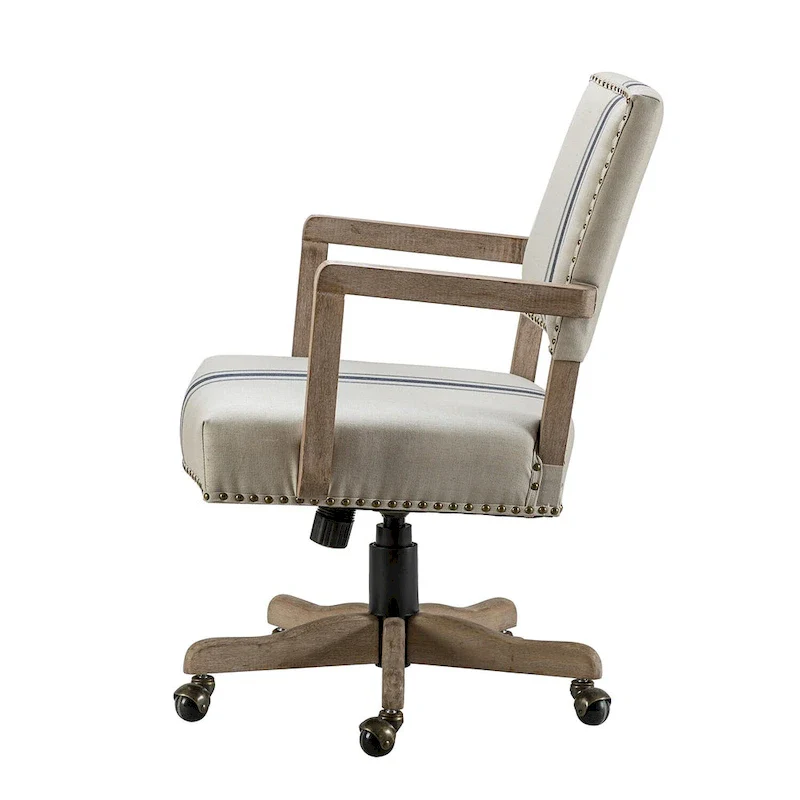 Mid-Back Swivel Height-Adjustable Task Chair with Nailhead Trim