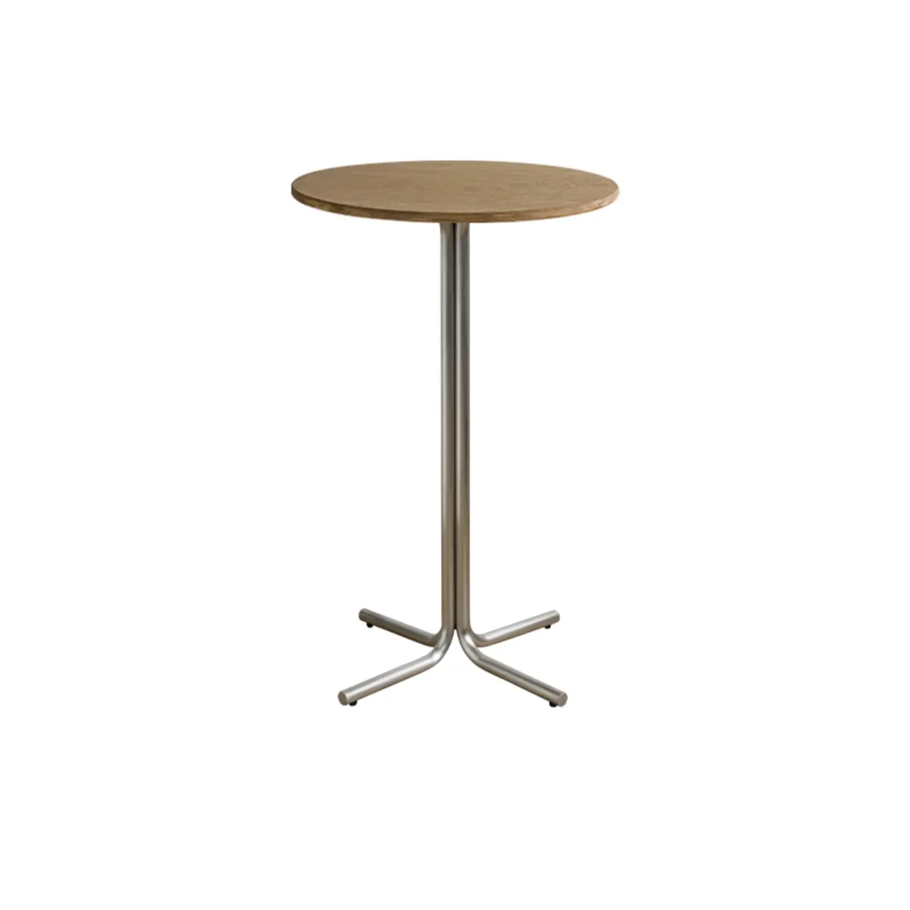 Modern Natural Wood Silver Metal Cross Legs Bar Tables