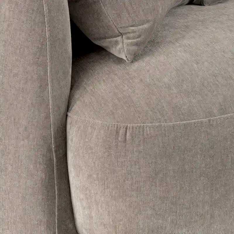 Sagebrook Home Neutral Modern 4 Seat Rectangle Curved Sofa - 117 x 49 x 31