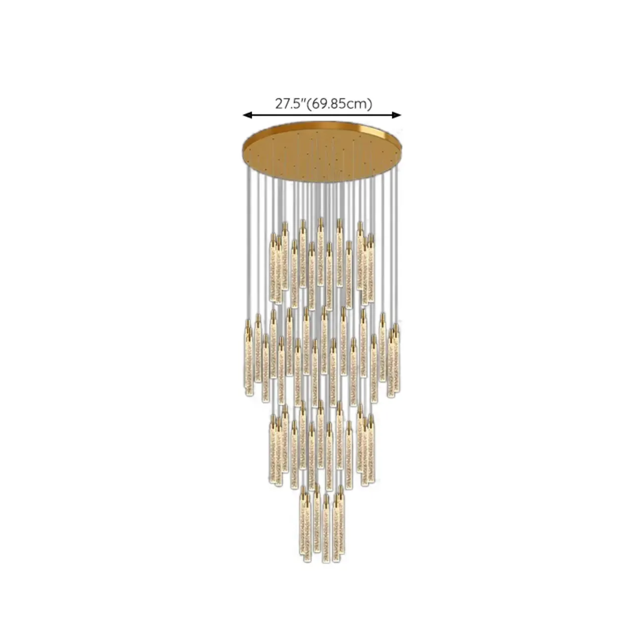 Modern Spiral Crystal Gold LED Chandelier Pendant Light