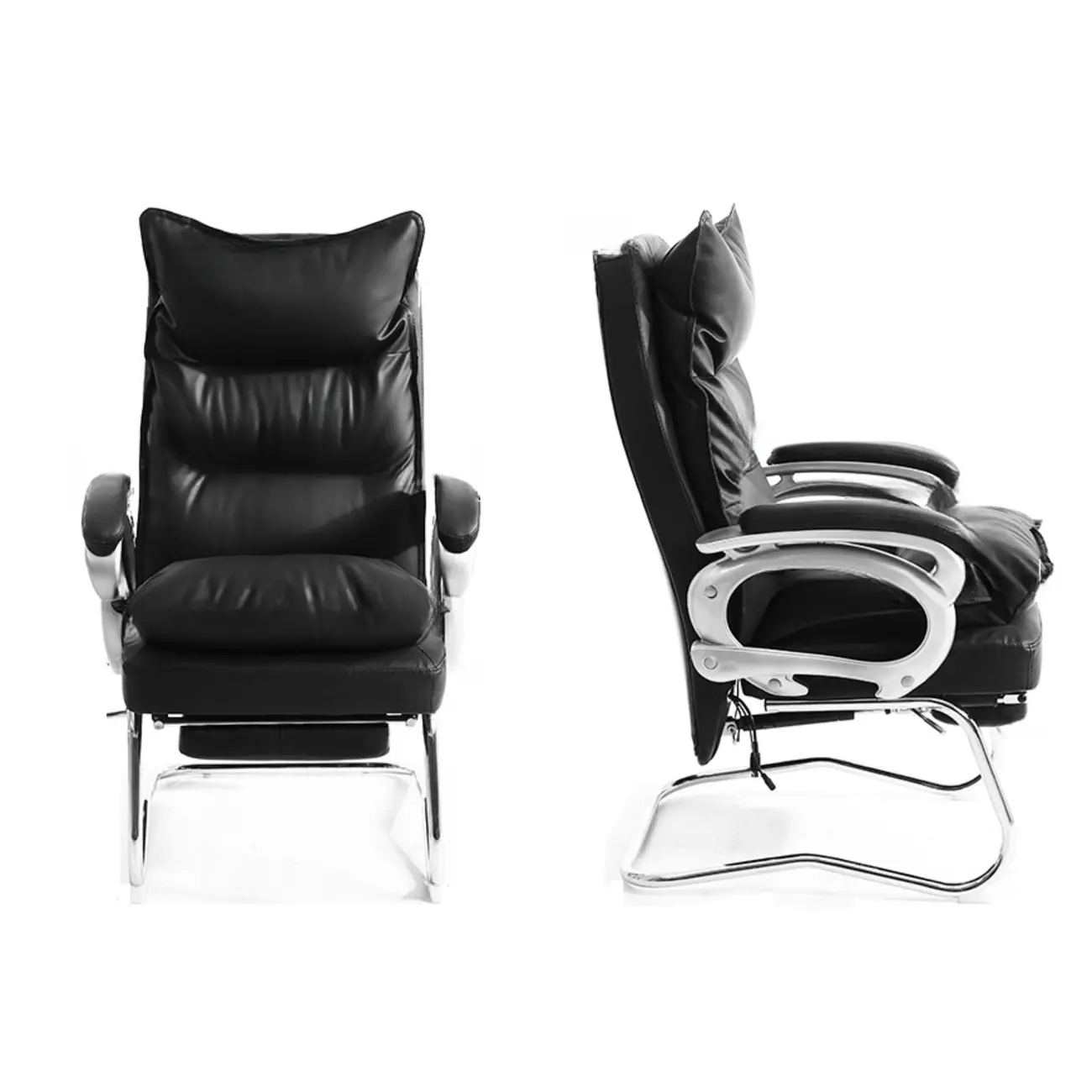 Elegant Brown Leather Reclining Executive Office Chair