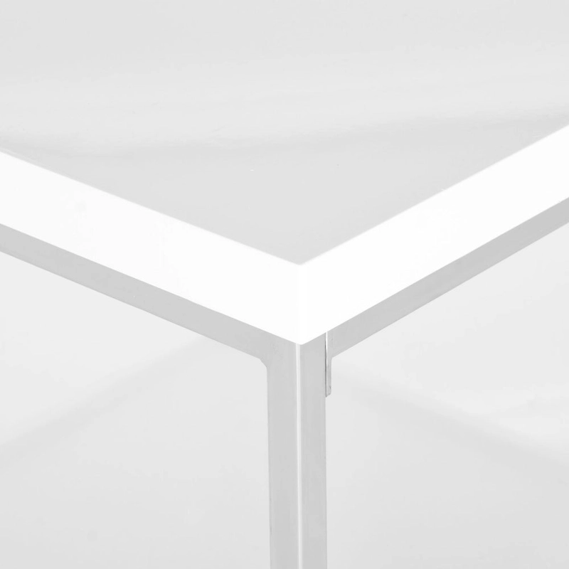 SAFAVIEH Bettylou White/Chrome High Gloss Coffee Table - 35.4  W x 35.4  D x 15.7  H - 35Wx35Dx16H