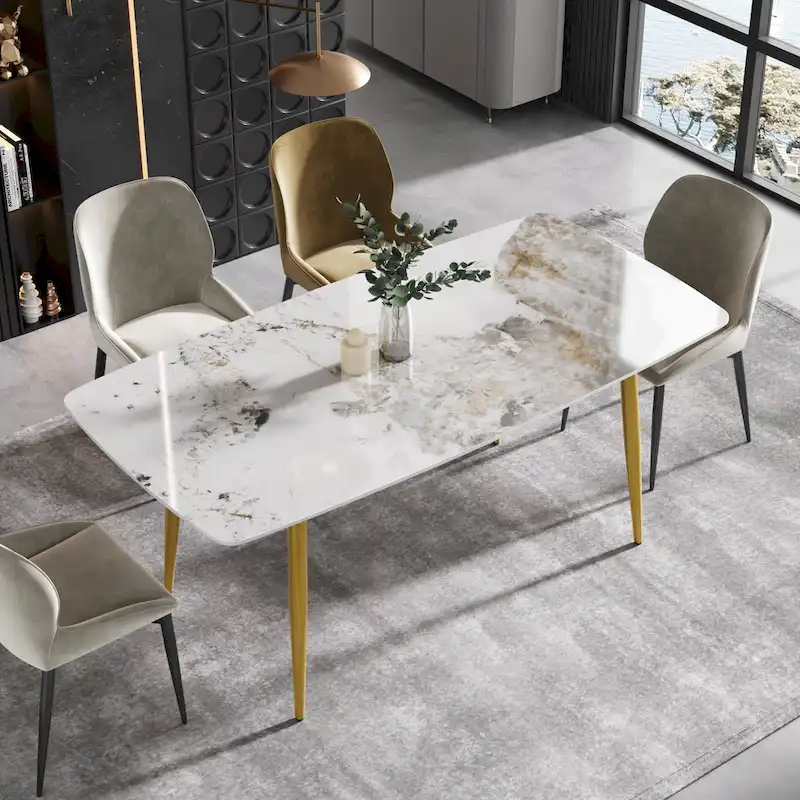 71 Modern Rectangular Sintered Stone Dining Table for 8