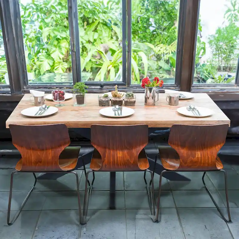 63-Inch Rectangle Dining Table with Mango Wood Top and Metal Spider Leg Base