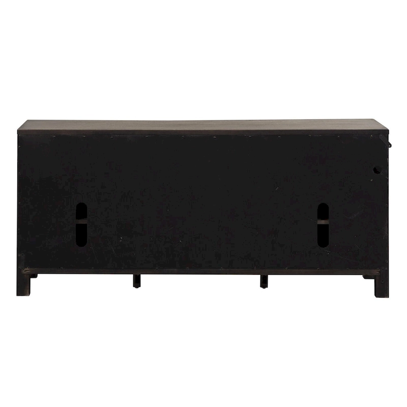 Modern Farmhouse Dusty Charcoal Distressed 66 Inch Entertainment Console