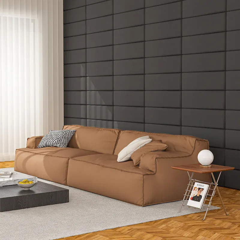 Art3d 9.84 x 23.62 Peel and Stick Headboard,Pack of 12, 3D Soundproof Wall Panels, Upholstered Wall Panel