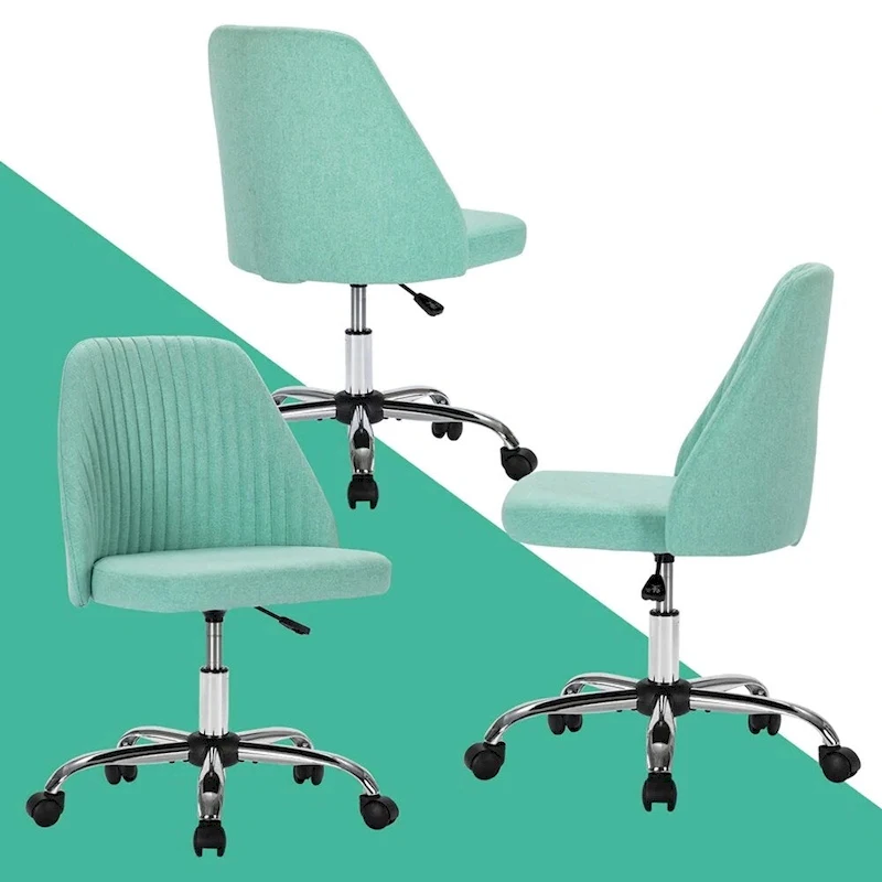 Modern Upholstered Home Office Chair Swivel Arm Desk Chair Task Chair