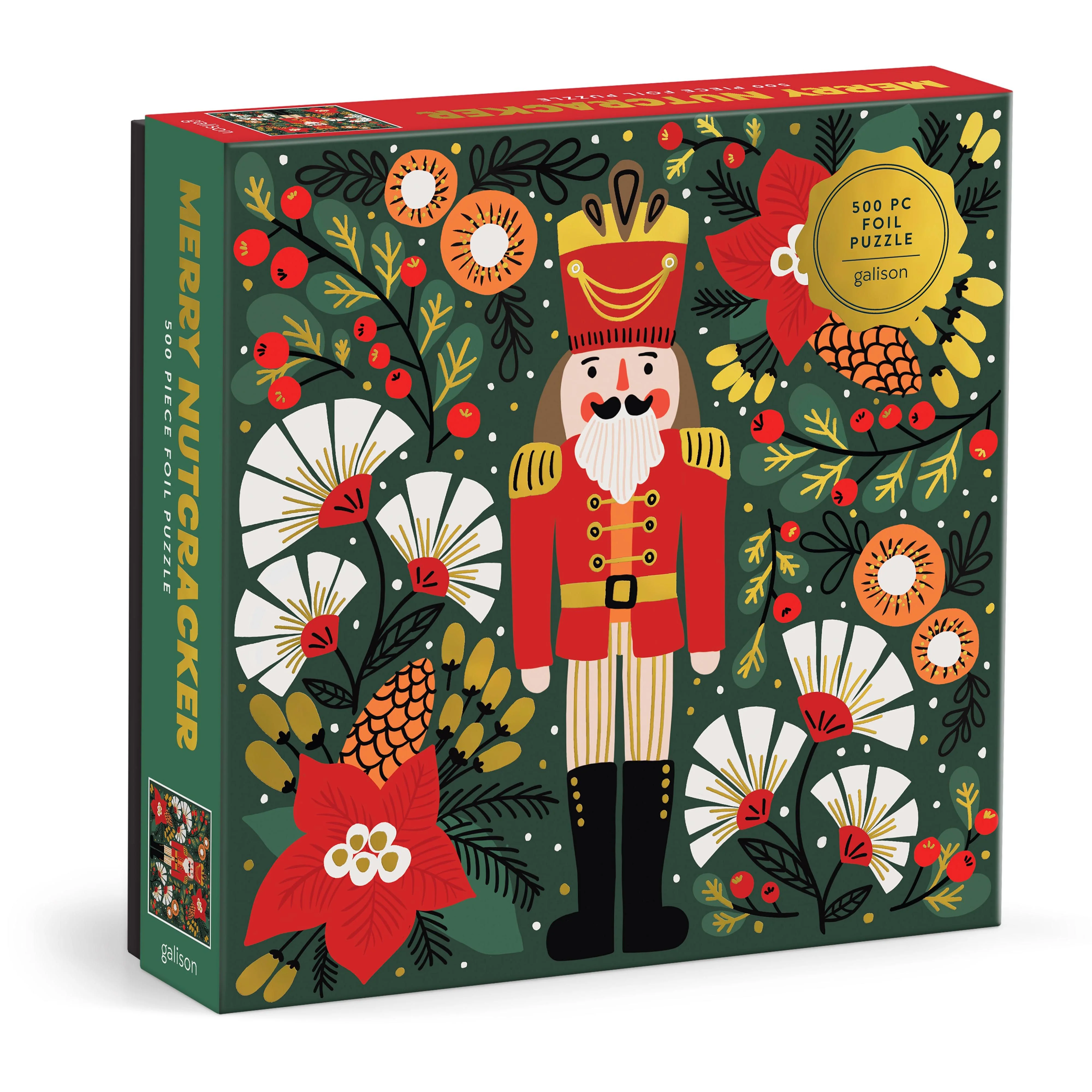 Galison Merry Nutcracker Foil Puzzle 500pcs Multi-Coloured 51x51cm