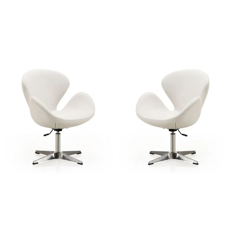 Manhattan Comfort Chrome Adjustable Swivel Chair (Set of 2)