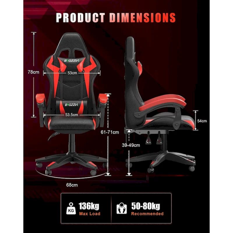 RGB Gaming Chair with LED Lights and Ergonomic Computer Chair