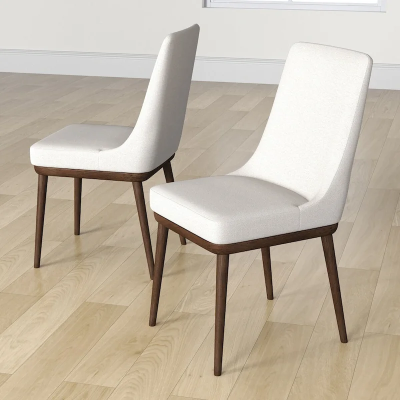 Grayson Mid Century Modern Beige Dining Chair (Set of 2)